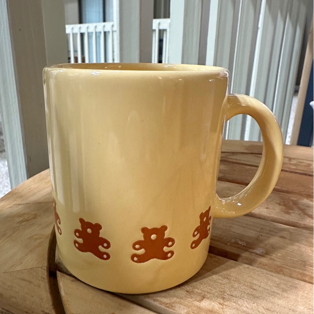 Waechtersbach Mug Yellow Spain Ceramic Teddy Bear Mug Coffee Cup Teddycore Cozy